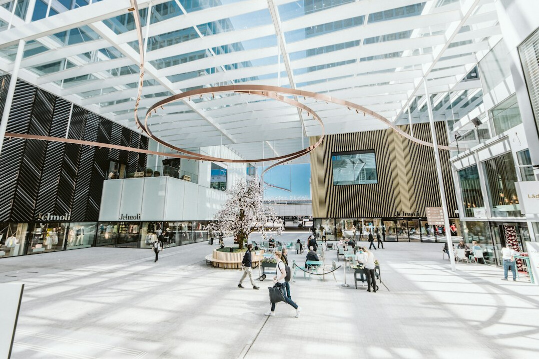 walking through suburban mall