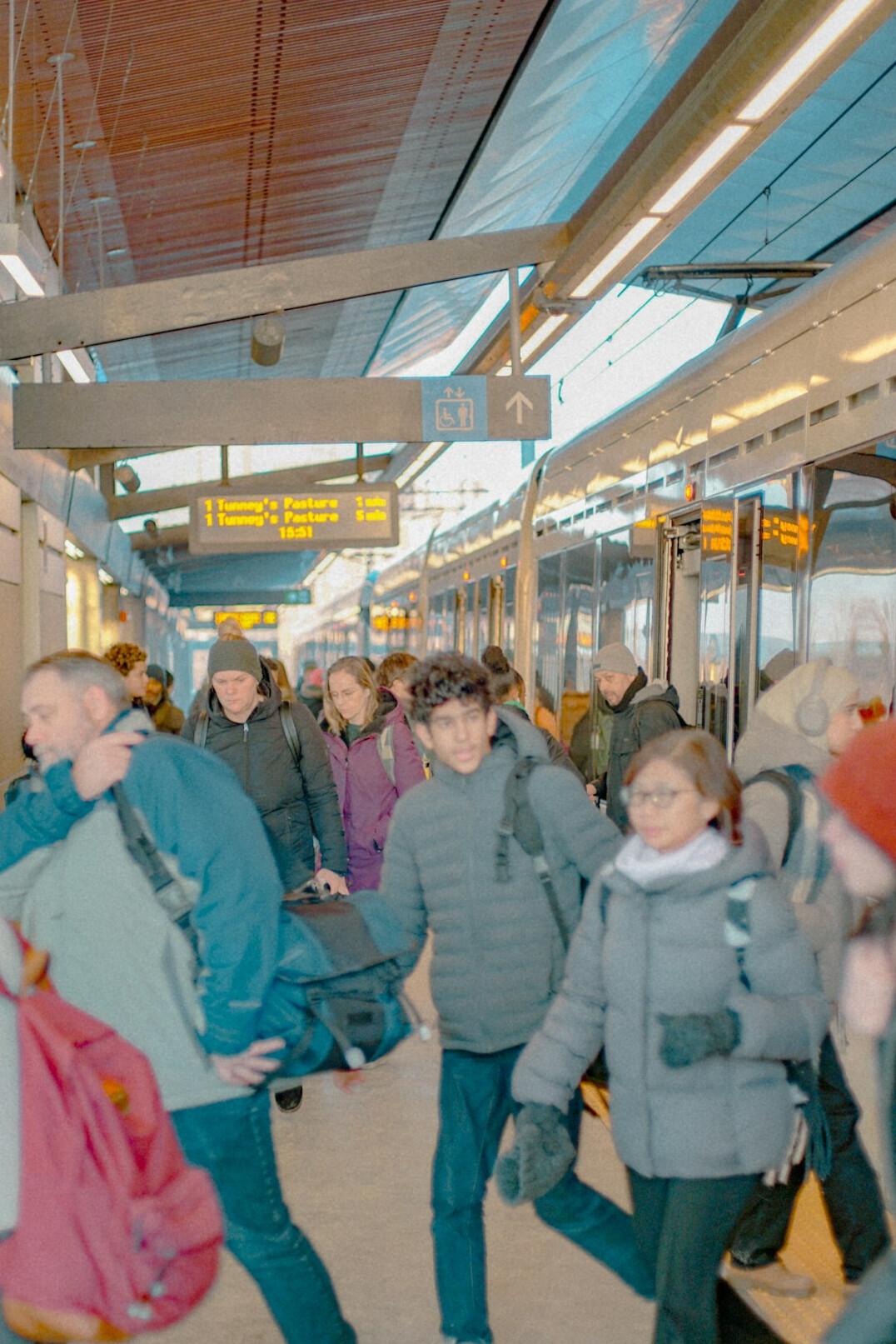 crowded train station platform